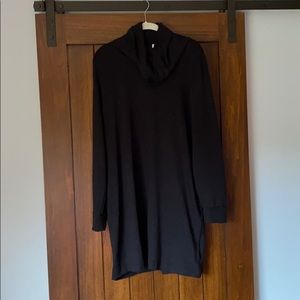 Cowl neck sweatshirt dress